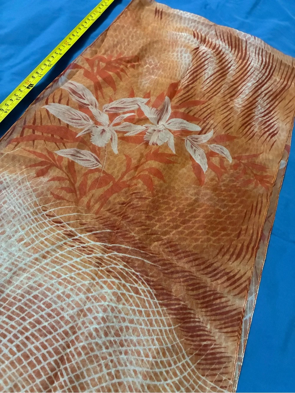 Orange Coral floral scarf